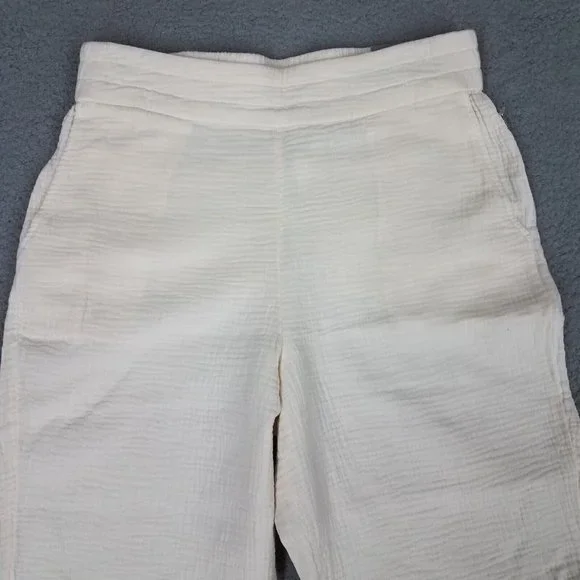 NEW Soft Surroundings Women's 1X Pants Crop Gauze Beach Pull On Casual Ivory - Picture 3 of 16